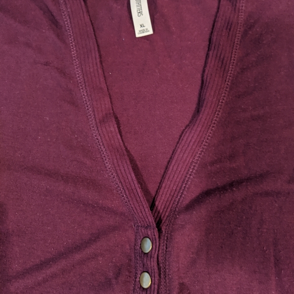 Plum Jenny Boston cardigan with metallic buttons. - Picture 2 of 2
